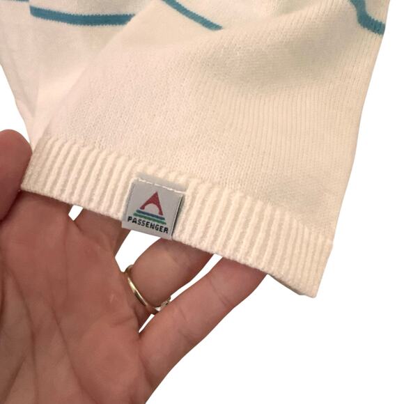 NWT Passenger Clothing Migrate Organic Knitted Jumper Sweater Blue Stripe XL - Picture 8 of 12